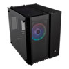 Corsair Crystal 280X RGB Black MicroATX PC Case w/ Tempered Glass Window, MicroATX/Mini-ITX, 2x120mm Light Loop RGB Fans