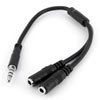StarTech.com 3.5mm 4-pole Male to 2x3.5mm 3-pole Female Headset Adapter Cable, Splits Combined Audio to Headphone+Mic
