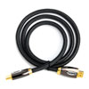 5M Xclio Premium HDMI2.0 Braided (Male) to HDMI (Male) Cable, High Speed Ultra HD, 4K, 3D, Gold Connectors, Black/Gold