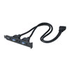 Akasa USB 3.0 19-PIN MB connector to 2 x USB 3.0 female port with PCI bracket, backwards compatible with USB 2.0