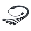Akasa 50cm RGB LED Splitter Cable, 4x Devices Via Cable to 1 Connector