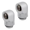 2x Corsair Hydro X Series XF 90° Rotary Adapter, Chrome, Brass, G1/4" BSPP, Easily Add 90° Angles to Custom Loops