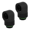 2x Corsair Hydro X Series XF 90° Rotary Adapters, Black, Brass, G1/4" BSPP, Easily Add 90° Angles to Custom Loops