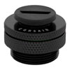 Corsair Hydro X Series XF Fill Port Adapter, Black, Brass, Dual-Ended G1/4" BSPP, with G1/4” Stopper Plug