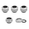 4x CORSAIR 12mm OD Hydro X Series XF Hardline Compression Fittings, Chrome, Brass, G1/4" BSPP, for Custom Loops