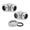 2x CORSAIR 12mm OD Hydro X Series XF Hardline 90° Compression Fittings, Chrome, Brass,Changes Direction of Tube Runs