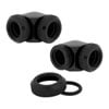 2x CORSAIR 12mm OD Hydro X Series XF Hardline 90° Compression Fittings, Black, Brass, Changes Direction of Tube Runs