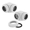 2x CORSAIR 14mm OD Hydro X Series XF Hardline 90° Compression Fittings, White, Brass, Changes Direction of Tube Runs