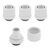 4x CORSAIR 10/13mm ID/OD Hydro X Series XF Softline Compression Fittings, White, Brass, G1/4" BSPP, for Custom Loops