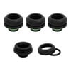 4x Corsair 14mm OD Hydro X Series XF Hardline Compression Fittings, Black, Brass, G1/4" BSPP, for Custom Loops