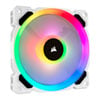 120mm CORSAIR LL Series, LL120 RGB White, 9 Blade, PWM, 16 LED RGB Dual Light Loop, Single Fan Expansion Pack, 4-pin