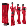 Corsair Premium Individually Sleeved PSU Cables Starter Kit, Type4 Gen4, Red, Mesh Paracord, In-Line Capacitors