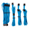 Corsair Premium Individually Sleeved PSU Cables Starter Kit, Type4 Gen4, Blue, Mesh Paracord, In-Line Capacitors