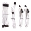 Corsair Premium Individually Sleeved PSU Cables Starter Kit, Type4 Gen4, White, Mesh Paracord, In-Line Capacitors