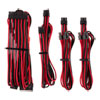 Corsair Premium Individually Sleeved PSU Cables Starter Kit, Type4 Gen4, Red & Black, Mesh Paracord, In-Line Capacitors
