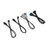 30cm Corsair Premium Sleeved Front Panel Extension Kit, Black, Mesh Paracord Sleeve, Inc. I/O, USB, & HD Audio Cables