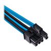 Corsair Premium Individually Sleeved 6+2pin PCIe (Single Connector) Cables, Type4 Gen4, Blue & Black, In-Line Capacitors