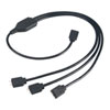 Akasa 500mm Splitter Cable for ARGB LEDs, 1 Female to 3 Male Connectors, Motherboard Lighting Control Support