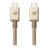1.8M ZAGG iFrogz UniqueSync PREMIUM Durable Braided Cable, USB C to C, USB 3.1 Fast 3.0A Charge & Sync, Gold