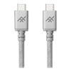 1.8M ZAGG iFrogz UniqueSync PREMIUM Durable Braided Cable, USB C to C, USB 3.1 Fast 3.0A Charge & Sync, Silver
