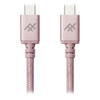 1M ZAGG iFrogz UniqueSync PREMIUM Durable Braided Cable, USB C to C, USB 3.1 Fast 3.0A Charge & Sync, Rose Gold