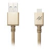 3M ZAGG iFrogz UniqueSync PREMIUM Durable Braided Cable, USB A to Micro USB, Charge & Sync, Gold
