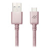 1M ZAGG iFrogz UniqueSync PREMIUM Durable Braided Cable, USB A to C Fast-Charge, Rose Gold