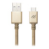 1M ZAGG iFrogz UniqueSync PREMIUM Durable Braided Cable, USB A to C Fast-Charge, Gold