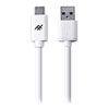 1.8M ZAGG iFrogz UniqueSync Durable Braided Cable, USB A to C, USB2.0 Charge & Sync, White