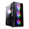 CiT Flash, MicroATX Case, with Tempered Glass Window, Black, 4x 120mm ARGB LED Fans, Micro-ATX/Mini-ITX