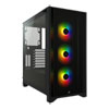 Corsair iCue 4000X RGB, Black, Mid Tower Chassis /w Tempered Glass Window, 3x ARGB Fans, USB 3.1 C, mITX/mATX/ATX/E-ATX