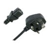 60cm Intel NUC AC Cord, C13 Kettle Lead, UK Plug, Single Pack, Black