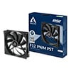 120mm Arctic F12 PWM PST, 9 Blade, 1350rpm, 53CFM, Fluid Dynamic Bearing, Black, 4-pin