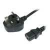 3m Xclio Mains Power Cable UK 3-pin Plug to C13 Kettle Lead, 5A, Moulded, Black