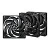 120mm Arctic P12 SLIM PWM PST (3 Pack), 7 Blade, Static Pressure, 2100rpm, 42.1CFM, Fluid Dynamic Bearing, Black, 4-pin