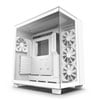 NZXT H9 Flow, White, Mid Tower Chassis w/ Tempered Glass, 4x 120mm Fans, USB 3.2 Type-C, ATX/mATX/mITX