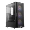 Antec AX20, Black, Mid-Tower w/ Tempered Glass Window, 3x 120mm RGB Fans, ATX/MicroATX/Mini-ITX