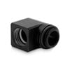 EK Quantum Torque Micro Rotary 90° Adapter, Black, G1/4", Male/Female, CNC Machined Brass
