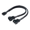150mm Akasa AK-CBFA04-KT04 (Pack of 4 units) PWM Fan Splitter Cable, Braided, One-to-Two PWM Fan Splitter