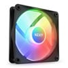 120mm NZXT F120 RGB Core Single Fan, Black, 7 Blades, 500-1800rpm, 78.86 CFM, 33.8dB, Fluid Dynamic Bearing, 4-Pin PWM