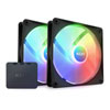 140mm NZXT F140 RGB Core Double Fan Pack w/ Light Controller, Black, 500-1500rpm, 89.48CFM, 32.5dB, 4-Pin PWM