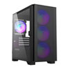 Montech AIR 100 ARGB Case, Black, micro-ATX Chassis w/ Tempered Glass Window, 4x 120mm ARGB Fans, mATX/mini-ITX