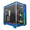 Montech KING 95 PRO Blue Mid Tower TG Chassis, Dual Chamber, ARGB Lighting, 2x 140mm Fans, 4x 120mm, mATX/ATX 10 Fan HUB