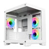 CIT Overseer MicroATX Dual Chamber Chassis, White, 3x ARGB Fans, Tempered Glass, ARGB PWM Hub, mITX/mATX
