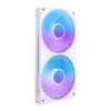 240mm NZXT F240 RGB Core Uni-body Fan, White, 500-2400rpm, 75.12CFM, 30dB, 4-Pin PWM