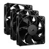 120mm CORSAIR RS120 PWM Fan, 2100RPM, 72.8 CFM, Daisy-Chain 4-Pin PWM, AirGuide Cooling, MD Bearing, Black, Triple-Pack