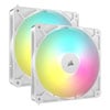 140mm CORSAIR RS140 ARGB, 1700RPM, 95.5 CFM, Daisy-Chain 4-Pin PWM, AirGuide Cooling, MD Bearing, White, Dual Pack