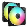 140mm Corsair RS140 ARGB, 1700RPM, 95.5 CFM, Daisy-Chain 4-Pin PWM, AirGuide Cooling, MD Bearing, Black, Dual Pack