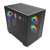 Montech KING 65 PRO Mid Tower Chassis, Black, Dual Chamber, 2x 140mm/1x 120mm ARGB Fans, 6 Port Fan Hub, USB-C ATX/mATX