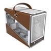 Montech Heritage Pro Case, White, MicroATX Chassis w/ Tempered Glass/Leather Window, 4x 120mm Fans, MicroATX/Mini-ITX